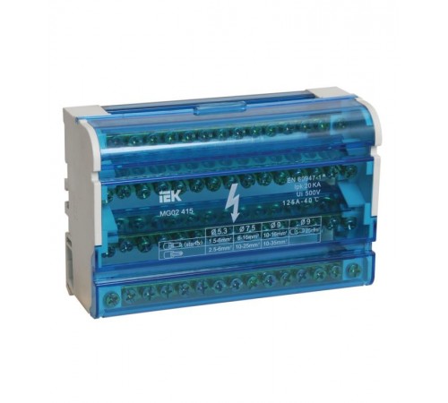 Шины на DIN-рейку в корпусе (кросс-модуль) 3L+PEN 4х15   YND10-4-15-125  IEK