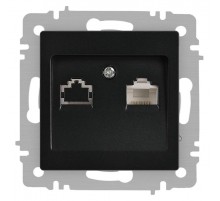 Розетка Intro Accent 6-303-05 информационная RJ45, IP20, СУ, антрацит  Б0063634  Intro