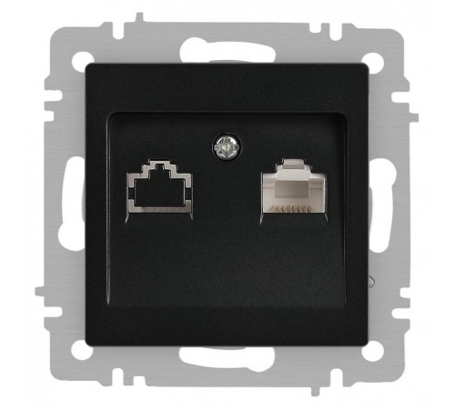 Розетка Intro Accent 6-303-05 информационная RJ45, IP20, СУ, антрацит  Б0063634  Intro