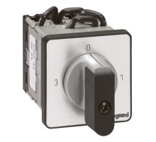 Трехпозиционный переключатель с положением ''0'' - PR 12 - 2П - 6 контактов - крепление на дверце  027503  Legrand