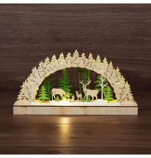 Деревянная фигурка с подсветкой Семейство оленей 30х5х15,7 см  504-026  NEON-NIGHT