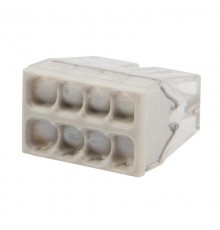 Экспресс-клемма с пастой СМК 2273-248, 8-проводная 0.5-2.5 мм, прозрачная, блистер (6 шт./уп.)  07-5230-6  REXANT