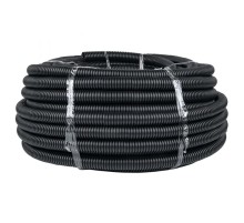 Труба гибкая гофрированная ПНД 32мм с протяжкой Plast (50м) черный  tpnd-32n  EKF