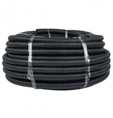 Труба гибкая гофрированная ПНД 32мм с протяжкой Plast (50м) черный  tpnd-32n  EKF