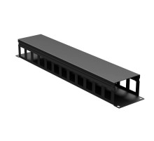 Кабельный органайзер с крышкой 2U, глубина 60 мм, для 19" IT-корпусов ДКС серии STI/CQE, RAL9005  R5CP1962HEB  DKC