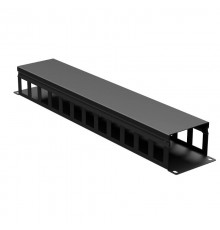 Кабельный органайзер с крышкой 2U, глубина 60 мм, для 19" IT-корпусов ДКС серии STI/CQE, RAL9005  R5CP1962HEB  DKC