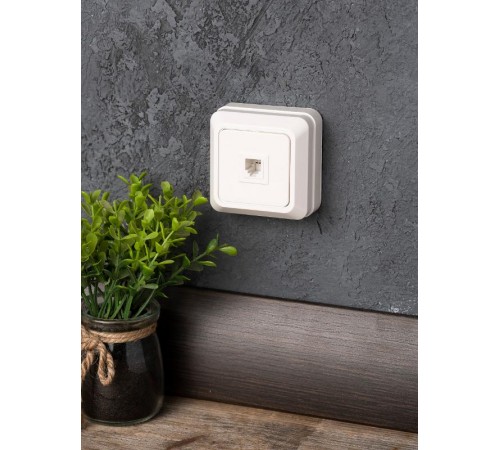 Розетка Phone 1-мест. бел. Рим EKF PROxima  ENT01-034-10  EKF