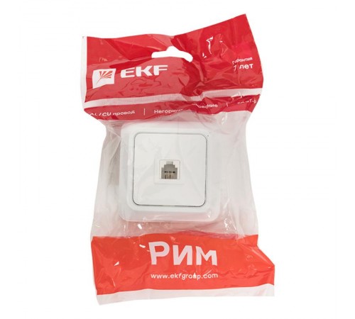Розетка Phone 1-мест. бел. Рим EKF PROxima  ENT01-034-10  EKF
