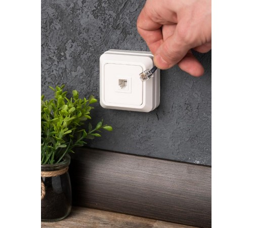 Розетка Phone 1-мест. бел. Рим EKF PROxima  ENT01-034-10  EKF