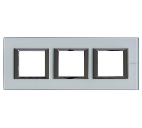 Рамка 2х3П 71мм горизонтальная Крист.стекло Axolute  HA4802M3HVKA  Legrand