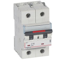 Выключатель автоматический двухполюсный DX3 16A C 36кА (3 мод)  410008  Legrand