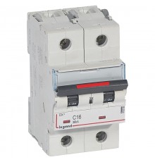 Выключатель автоматический двухполюсный DX3 16A C 36кА (3 мод)  410008  Legrand