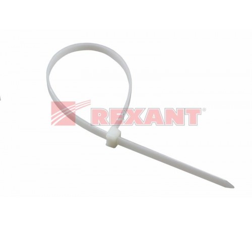Хомут-стяжка кабельная нейлоновая 100 x2,5 мм, белая, упаковка 100 шт.  07-0100  REXANT