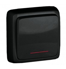 Переключатель открытой установки, одноклавишный, с индикацией, с изолирующей пластиной, цвет черный  ВА10-164-08  HEGEL