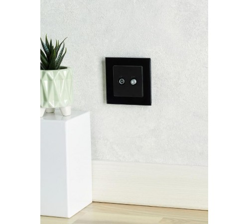 BRITE Розетка двойная TV+SAT РТВ/РСп12-БрЧ черный   BR-AF20-O-K02  IEK