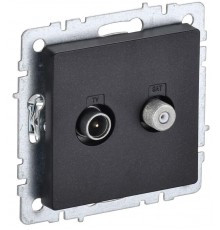 BRITE Розетка двойная TV+SAT РТВ/РСп12-БрЧ черный   BR-AF20-O-K02  IEK