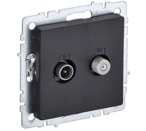 BRITE Розетка двойная TV+SAT РТВ/РСп12-БрЧ черный   BR-AF20-O-K02  IEK