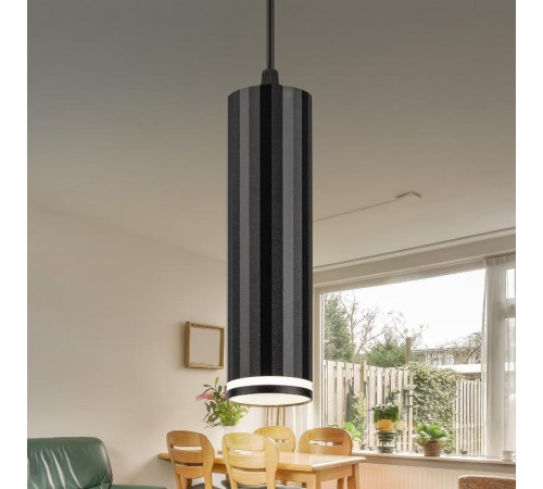 Светильник подвесной (подвес) PL19 BK MR16 GU10 потолочный цилиндр черный  Б0058492  ЭРА