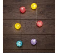 Тайские фонарики Фейерверк 1,5 м, прозрачный ПВХ, 10 LED, теплый белый, питание 2 х АА (батарейки не в комплекте)  303-099  NEON-NIGHT