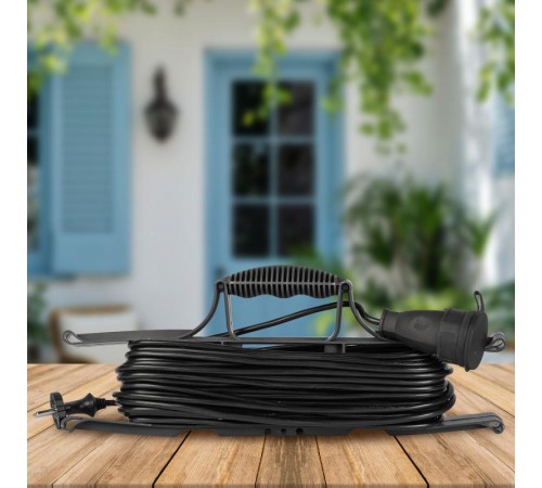 Удлинитель силовой ЭРА GREEN LINE FR-6-20m Greenline на рамке 1 розетка без заземления 20м ПВС 2x0.75мм2   Б0065100  ЭРА