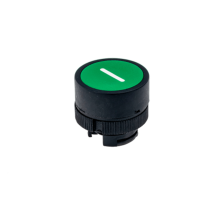 Головка кнопки плоская с маркировкой, зеленый, знак "I", пласт. MTB2-EA331  43216  ОВЕН