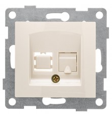 Bravo Розетка компьютерная RJ45, одинарная, СУ, беж  С10К1-003  GUSI Electric
