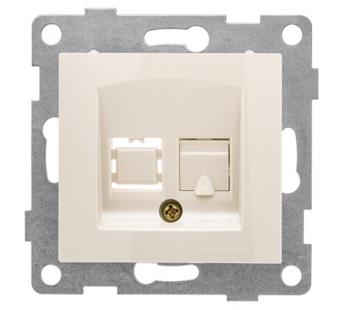Bravo Розетка телефонная RJ12, одинарная, СУ, беж  С10Т1-003  GUSI Electric