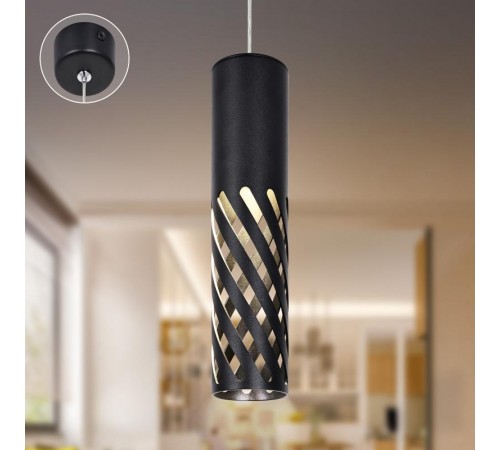 Светильник подвесной (подвес)  PL28 BK MR16 GU10 потолочный цилиндр черный  Б0061369  ЭРА