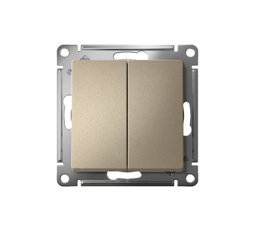 AtlasDesign Шампань Выключатель 2-клавишный с самовозвратом, сх.2, 10А, механизм  ATN000517  SE