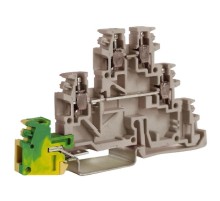 TDE.2, 2 уровня+земля, проходной зажим бежевый 2,5 кв. мм  ZTL500  DKC