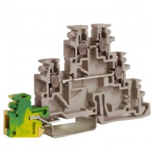 TDE.2, 2 уровня+земля, проходной зажим бежевый 2,5 кв. мм  ZTL500  DKC