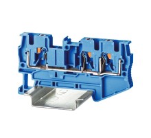 Клемма проходная, зажим push-in, 3 точки подключения, 4 кв.мм, синяя  VPR-4-TWIN-BU  DKC