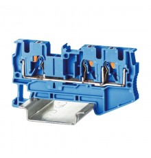 Клемма проходная, зажим push-in, 3 точки подключения, 4 кв.мм, синяя  VPR-4-TWIN-BU  DKC