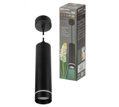 Светильник-спот подвесной LED, 7 Вт, 230 В, 50 Гц, 4000К, IP20, "Вероника", черный,  SQ0356-0423  TDM