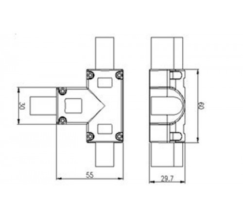 Соединитель тройной ARL-CLEAR-U15-2x90 (26x15mm)  022703  Arlight