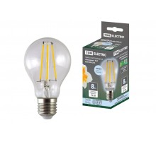 Лампа светодиодная "Филамент" А60-8 Вт-230 В-4000 К-E27  SQ0340-0253  TDM