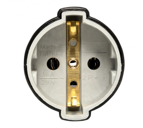 Штепсельное гнездо с/з черное 16А 250 В EKF Proxima EKF  ASG16-30-r  EKF