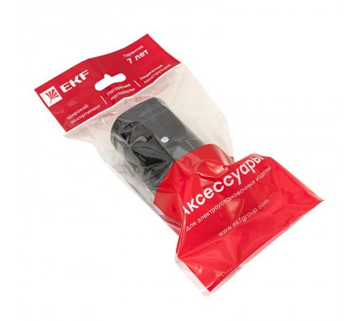 Штепсельное гнездо с/з черное 16А 250 В EKF Proxima EKF  ASG16-30-r  EKF