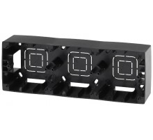 12-6103-06 ЭРА Коробка наклад. монтажа 3 поста, Эра12, чёрный  Б0043185  ЭРА