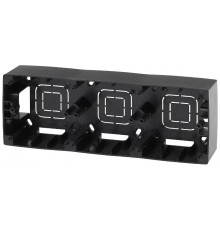 12-6103-06 ЭРА Коробка наклад. монтажа 3 поста, Эра12, чёрный  Б0043185  ЭРА