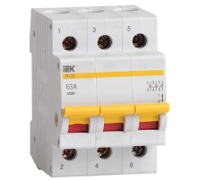 Выключатель нагрузки модульный (мини-рубильник) ВН-32 3Р 63А  MNV10-3-063  IEK