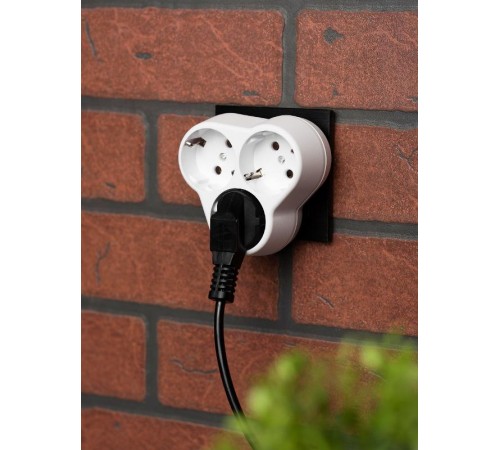 Тройник 3 гн. с/з круглый бел. 16А 250В EKF PROxima  ATK16-3  EKF