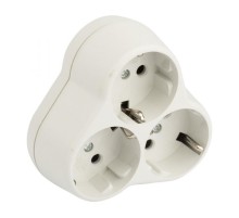 Тройник 3 гн. с/з круглый бел. 16А 250В EKF PROxima  ATK16-3  EKF