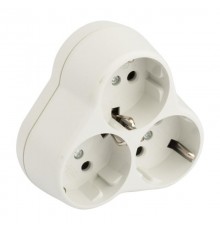 Тройник 3 гн. с/з круглый бел. 16А 250В EKF PROxima  ATK16-3  EKF