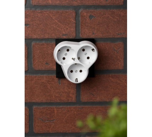 Тройник 3 гн. с/з круглый бел. 16А 250В EKF PROxima  ATK16-3  EKF