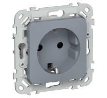 FLITE Розетка с заземлением со шторками 16А РСш11-0-ФлМ маренго  FI-R14-16-K35  IEK