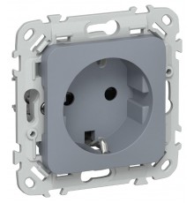 FLITE Розетка с заземлением со шторками 16А РСш11-0-ФлМ маренго  FI-R14-16-K35  IEK