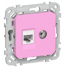 FLITE Розетка 2-ая RJ45/TV кат.5Е UTP РКТВ5е-2-0-ФлПр пурпурный  FI-AK22-1-K99  IEK