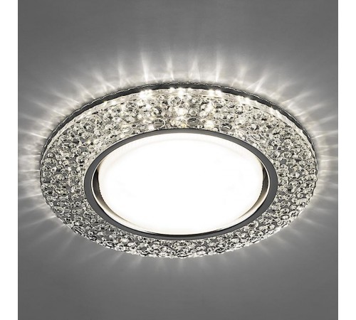 Светильник потолочный встраиваемый под лампу GX53 CD4032 20LED*2835 SMD 4000K, 15W GX53, без лампы, прозрачный, хром  32996  FERON
