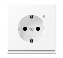 SCHUKO-розетка с ориентационной светодиодной подсветкой, со встроенным датчиком освещённости, с дополнительной защитой; белый матовый; LS990  LS1520-